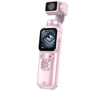 Pocket Vlogging Camera with 4K/30fps Videos, Handheld Stabilizer Pocket Camera,Travel & Daily Life Recording, USB Rechargeable, Black, Vlogging Camera, Modern Gadget, Durable Construction with 32GB Card