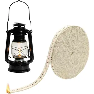 1/2Inch Cotton Oil Lamp Wick 19.8Feet Flat Cotton Wick Replacement Oil Lamps, Lanterns, Oil Burners