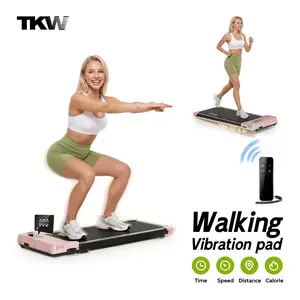 TKW 3-in-1WalkingVibration pad, Lightweight UnderDeskWalking pad Treadmill, 220lbs Weight Capacity,Low-Noise Motor Walking Pad,withHandle, Remote Control & Wheels for Easy mobility, LEDDisplay, Portable Under Desk Treadmill