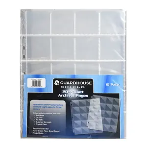 20 Pocket Binder Pages for 2x2 Coin Flips, 10 Pages