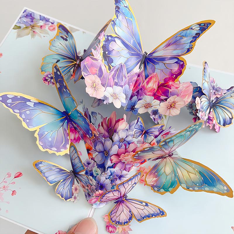 Butterflies Flower in Nature Pop Up Card - 3D Butterfly Card for Mother,Wife, Husband, Girlfriend, Mom, Dad, Mother, Father (Birthday Card, Get Well, Thank You, Anniversary)