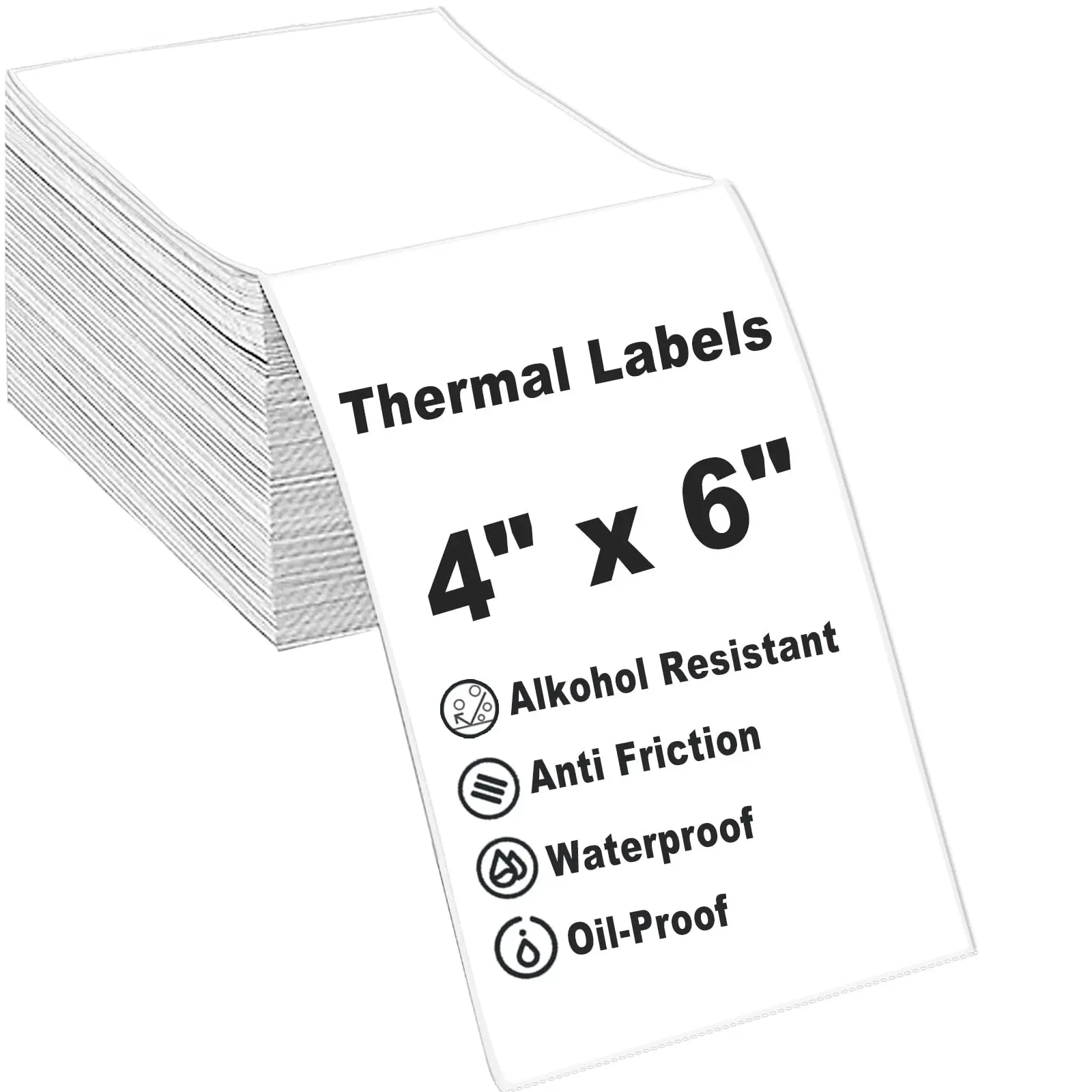 Fanfold 4 x 6 Direct Thermal Labels White Perforated Shipping Labels, 500pcs per Stack,1 Stack