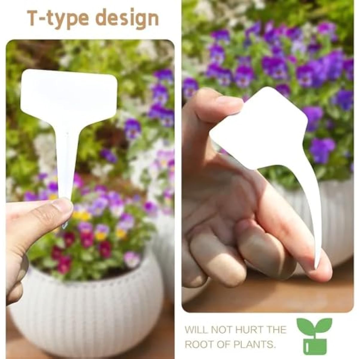 T-Type Plant Labels, 200pcs Plastic Plant Name Tags Waterproof T-Shape Tag Garden Labels Markers for Garden Vegetable Flowers Planting