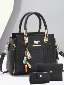 Women's Three-Piece Bag Set, Handbag Wallet Set, Stylish Versatile Fashion Shoulder Crossbody Handbag, New Trendy Middle-Aged Mom Bag