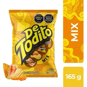 De Todito Amarillo Snack Mix - 165 g Package - Colombian Crunchy Mixed Snack - Ideal for Snacking and Convenience snack chip chips crispy snack papitas
