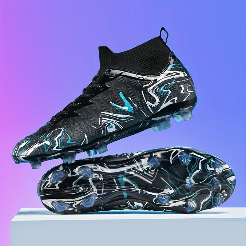 Men's Professional Soccer Cleats - Breathable Football Shoes with Anti-Slip Grip, Turquoise Accent Design - All-Turf Traction for Training, Matches Men's Professional Soccer Cleats - Breathable Football Shoes with Anti-Slip Grip, Turquoise Accent Design - All-Turf Traction for Training, Matches