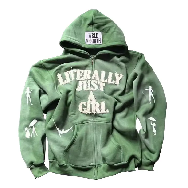Men's & Women's Y2K Gothic Full-Zip Hoodie with 