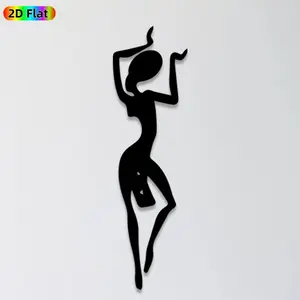 1pc Dancing Figure Metal Wall Art, Graceful Dancing Figure Statue Mural, Ideal Gift for New Year, Easter, Art & Dance Enthusiasts,  Wall Sculptures, Perfect for Living Room Wall & Garden Fence Wall, Captivating Home & Outdoor Decor