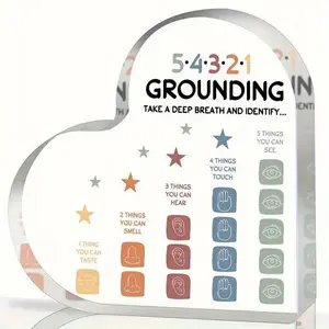 Heart Shaped Acrylic Sign, 1 Count Mental Health Decor, Psychotherapy Affirmations Heart Shape Acrylic Sign, School Counselor Sign, Mental Health Gifts, Heart Plaque