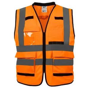 Milwaukee 48-73-5051 Class 2 High Vis Orange Performance Safety Vest - S/M