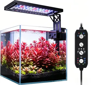 Auto Cycle Aquarium LED Lamp with Timer Multi Scene Daylight Moonlight Lighting Clip On Mount Design Seaoura Energy Saving Light for Household Fish Tank adjustable,summervibes