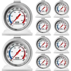 10 Pack Oven Thermometer 50-300?C/100-600?F Stainless Steel Oven Thermometers with Large Dial, Oven Temperature Gauge for BBQ Cooking Baking Grill