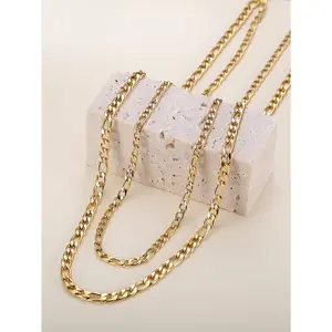 Double-layer Stacking Sparkle Necklace, Golden Texture Design, Niche Gentle Aesthetic Necklace