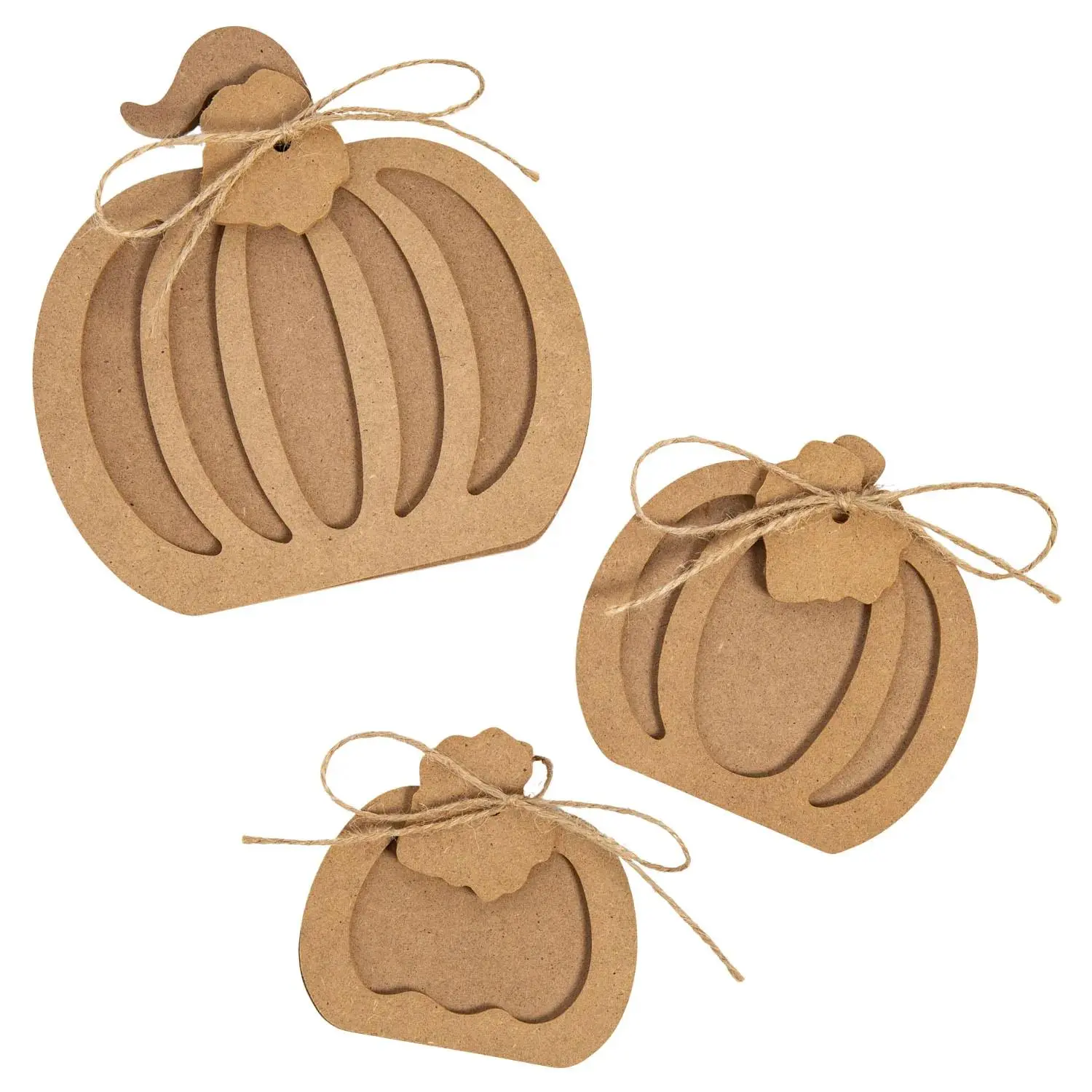 Oriental Trading DIY Unfinished Wood Fall Pumpkin Decoration Kit – 3 1/4" – 6", Makes 3
