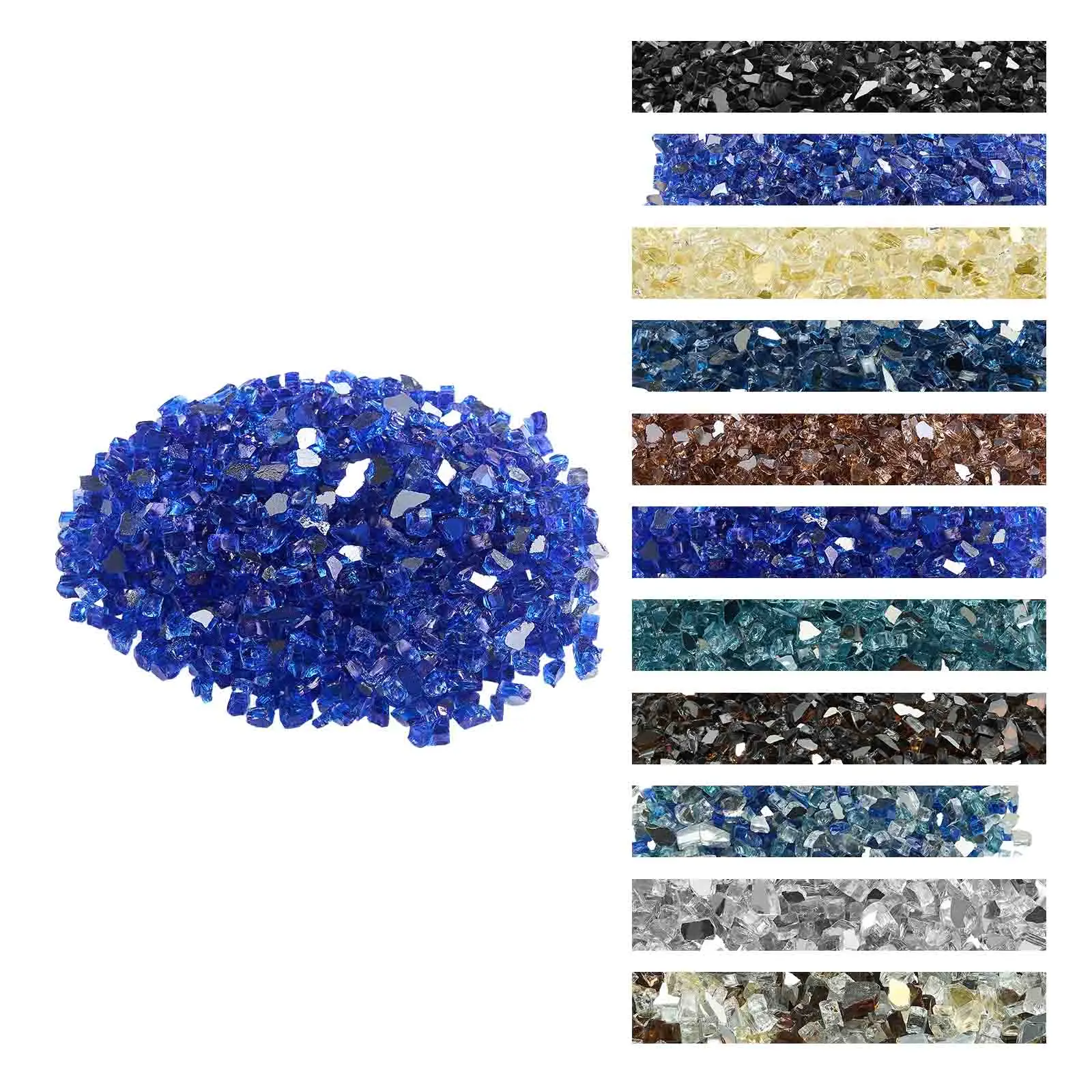 【SummerFinds】VEVOR Fire Glass, 20LBS / 9KG High-Temperature Resistant Fireplace Rocks, 1/2-Inch / 12.7 mm Reflective & Smokeless Firepit Glass Rock, High Luster Stone Landscaping for Fire Pit Table, Cobalt Blue, Outdoor Fire Pit, Patio Fire Pit
