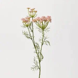 Light Pink Artificial Dill Spray Long Stem Faux Floral - 35"