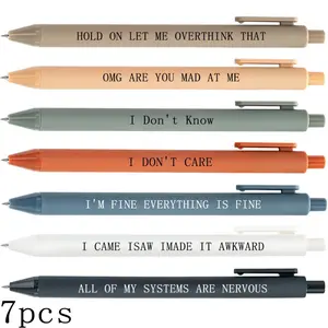 Hilariously Snarky Funny Office Pens, Funny Teacher Pens, 14/ 7 pcs Funny Desk Supplies for Office with Sarcastic Quotes Ballpoint Pens, Smooth Writing - Prank Gifts for Coworkers, Boss, Christmas, Halloween