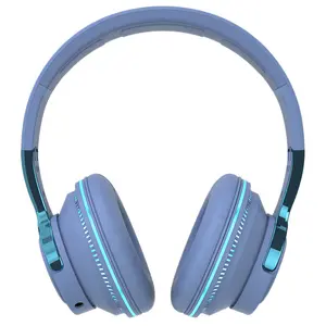 Wireless Over-Ear Bluetooth Headphones Heavy Bass Stereo TF Card RGB Light Gaming Headset with Mic for Computer Use
