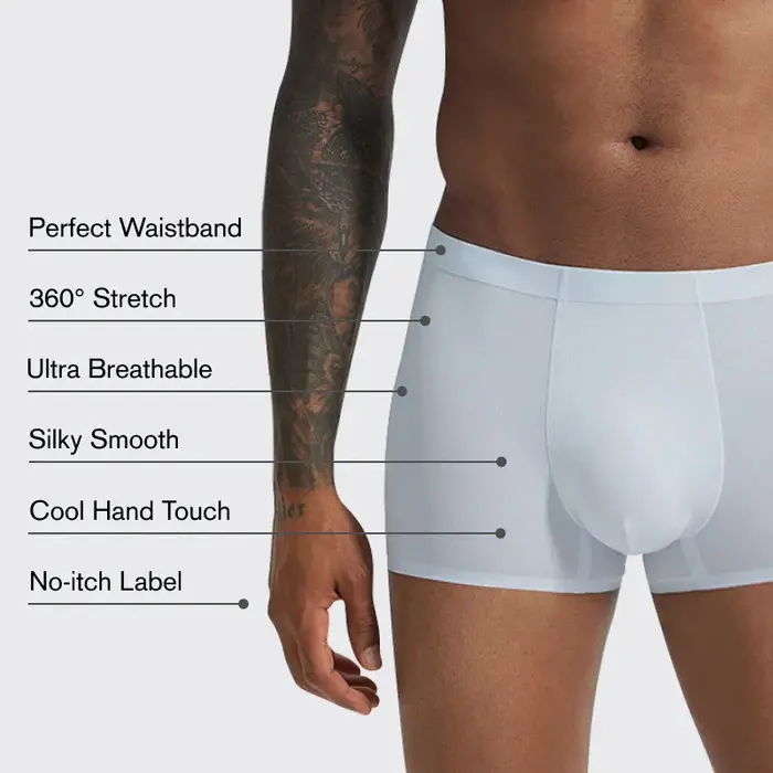 TexTale Airy Trunk - 2 pack Sweat-Wicking Zero-Feel Softness Stretch - Gym Plus Sizes Light Silky Touch High-Quality Skin-Friendly Underwear Menswear Man letters classic print casual Soft Breathable Cotton Boxer Briefs Cotton Boxer Briefs