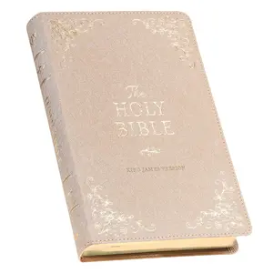 KJV Holy Bible, Standard Size Faux Leather Red Letter Edition Thumb Index, Ribbon Marker, King James Version, Pearlescent Taupe -- Christian Art Gifts - Bible