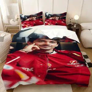 3Pcs,Charles Leclerc three-piece bedding set, soft, comfortable and skin-friendly, universal in all seasons, bedding set, no pillow core, no quilt core, suitable for bedrooms, guest rooms - (1 quilt cover + 2 pillowcases)
