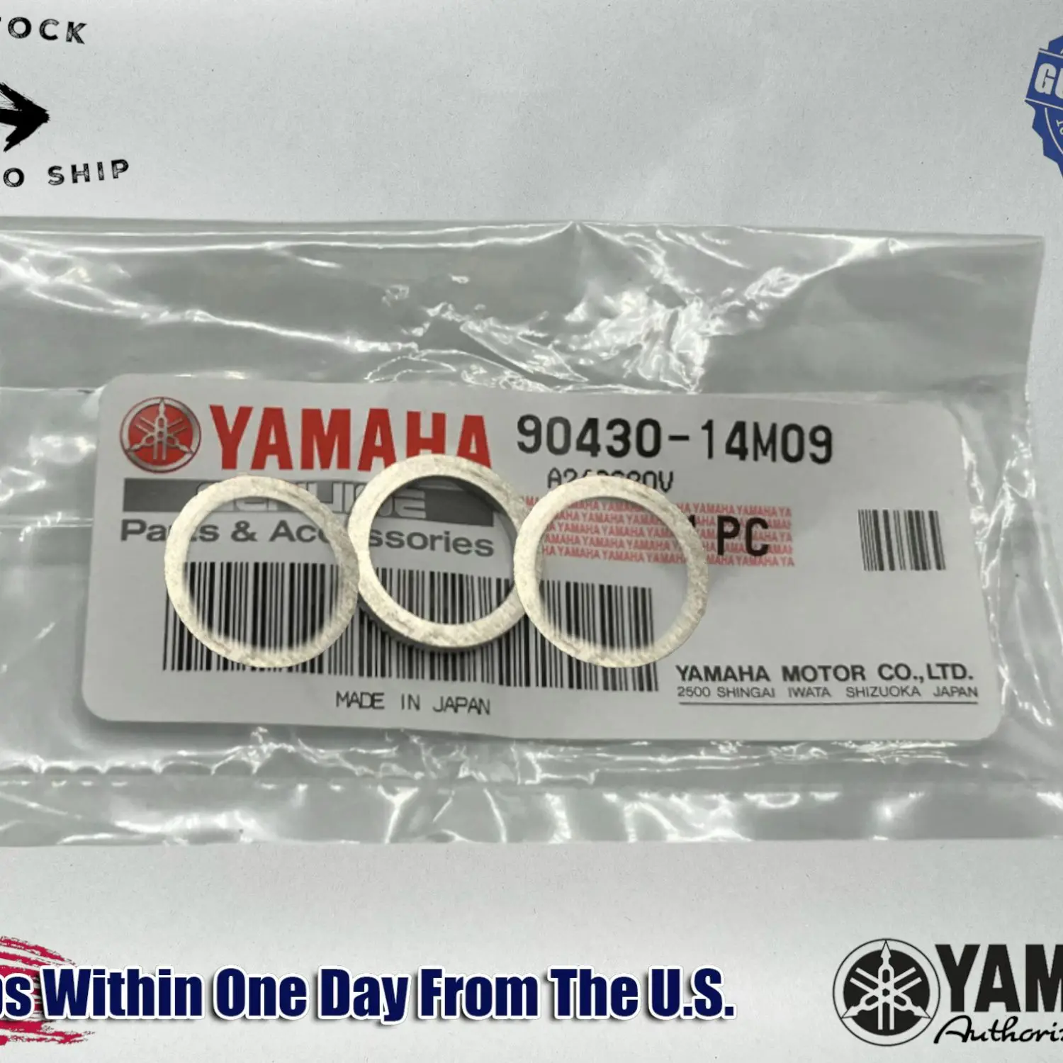 Yamaha OEM 06-17 F90 Oil Drain Plug Gasket 90430-14M09-00 - 3 PACK