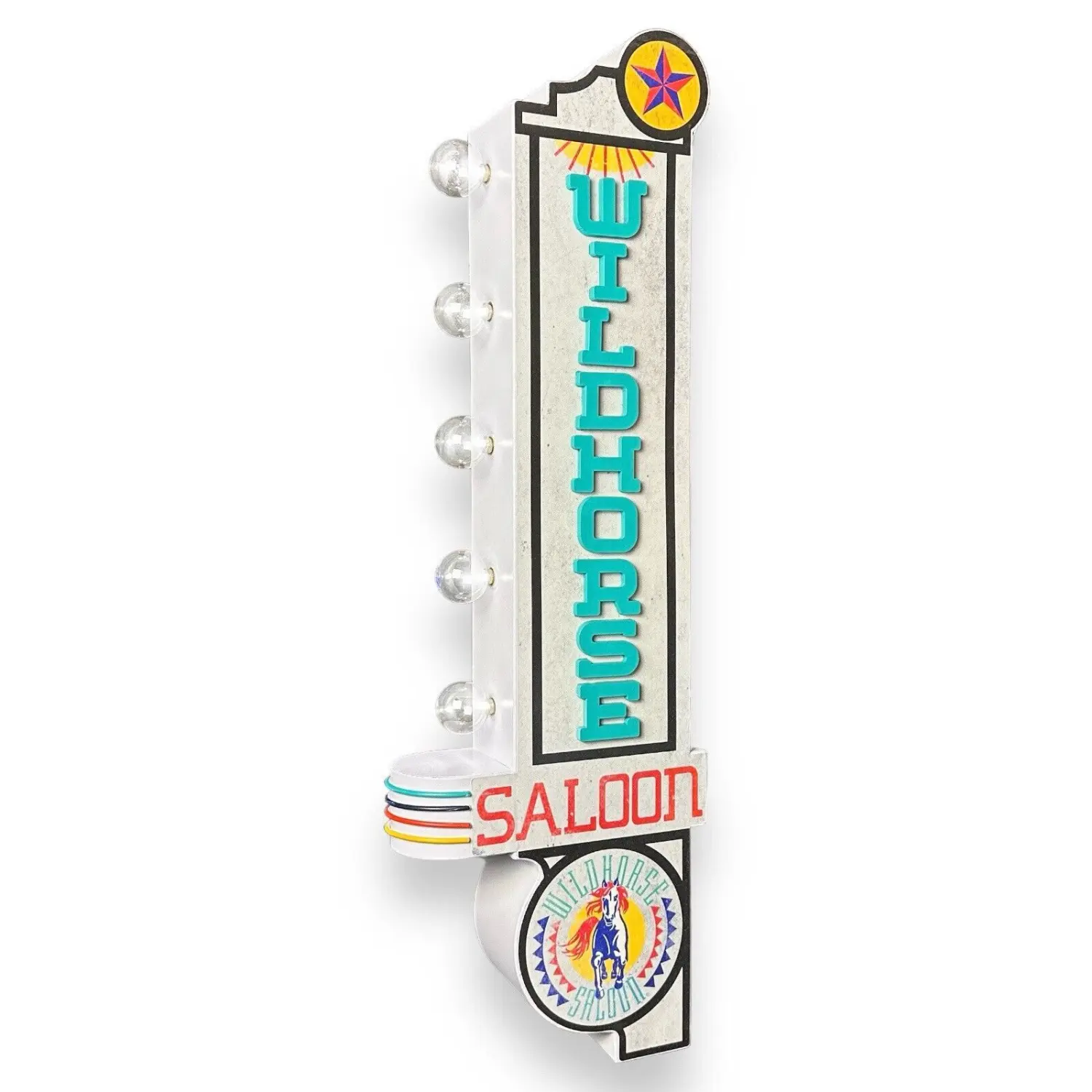 Wildhorse Saloon 30"-Double-Sided Vintage-Inspired Galvanized Metal Marquee Sign, Retro Wall Decor, Home Decor Products, Gift Idea for Plaques & Signs