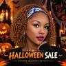 Ronashow Women's Curly Human Hair Headband Bob Wig - 8-18in Unprocessed Human Hair Wig, Glueless Ready-to-Wear, Adjustable Breathable Full Machine-Made No-Lace, Natural Color for All Skin Tones