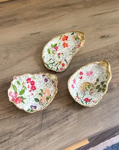 Garden Party - Recycled Oyster Shell Trinket Dish for Jewelry & Rings - Kitchen, Decor