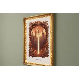 "Light It Up" Crescent City Inspired Unframed Poster - Booktok Trending Quote Art Print - Bryce and Hunt Aesthetic Fantasy Wall Decor - SJM Merch Art