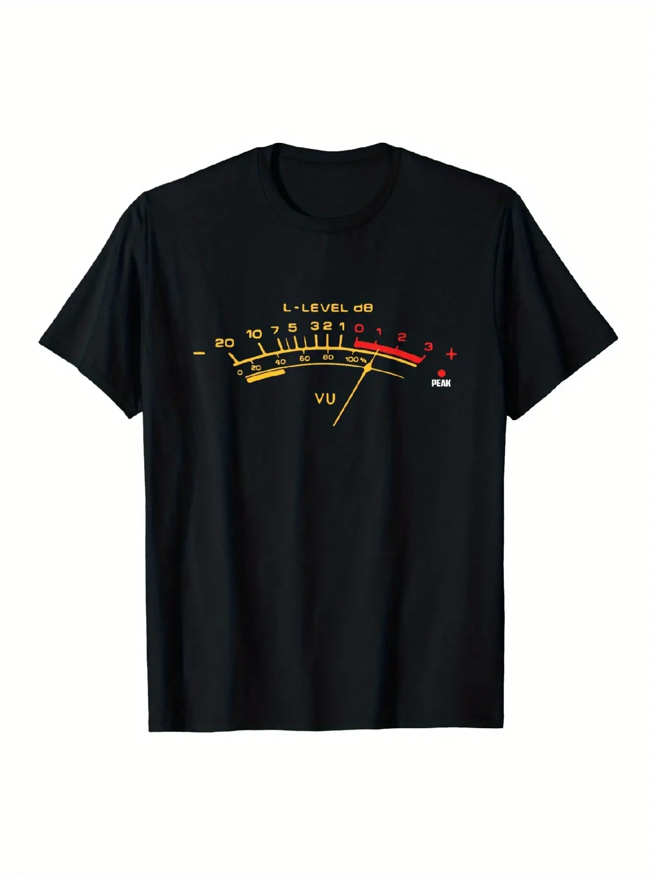 Men's Vintage Analog VU Meter T-Shirt - Retro Audi unisex soft cotton short sleeve t shirt, vintage graphic casual tee for men women teens, perfect birthday holiday gift for camping travel gym daily street casual wear