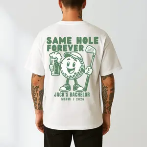 Same Hole Forever Bachelor Back Side T-shirt, Custom Golf Bachelor Party Tee, Groom Matching Party Tee, Groomsmen Golf Tee, Groomsman Gift, Guys Weekend