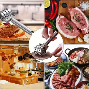 1pc Roller seasoning stick rolling tender meat tenderizer needle meat press kitchen cooking gadget Stainless Steel Meat Tenderizer Hammer for restaurant- Perfect for Any Meat, Easy to Clean & Use - Commercial Kitchen Supplies