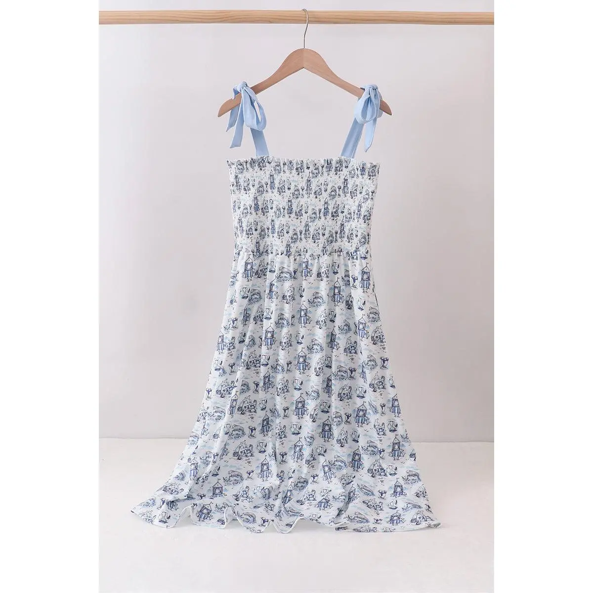 Blue Beach Smocked Women Dress