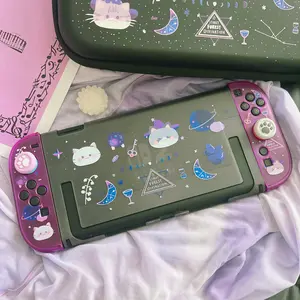 Starry Forest Cute Cat Divination Nintendo Switch 2 case, kawaii ragdoll cat switch OLED shell cover skins accessories hard soft TPU PC
