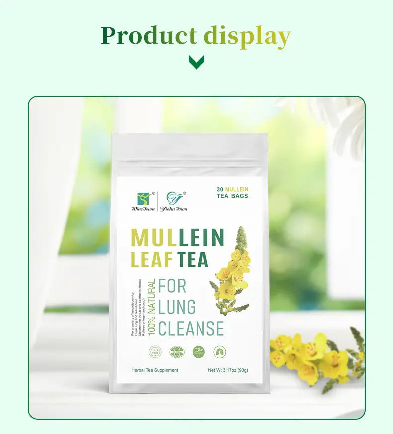 Pure natural Mullein Flower Tea additive-free Respiratory health Immune system support Reduces inflammation