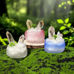 Natural Citrine Quartz Crystal Bowl, Chakra Healing Crystals Healer Gemstone for Energy Balance & Positive Vibes, Feng Shui Home Decor Accessory