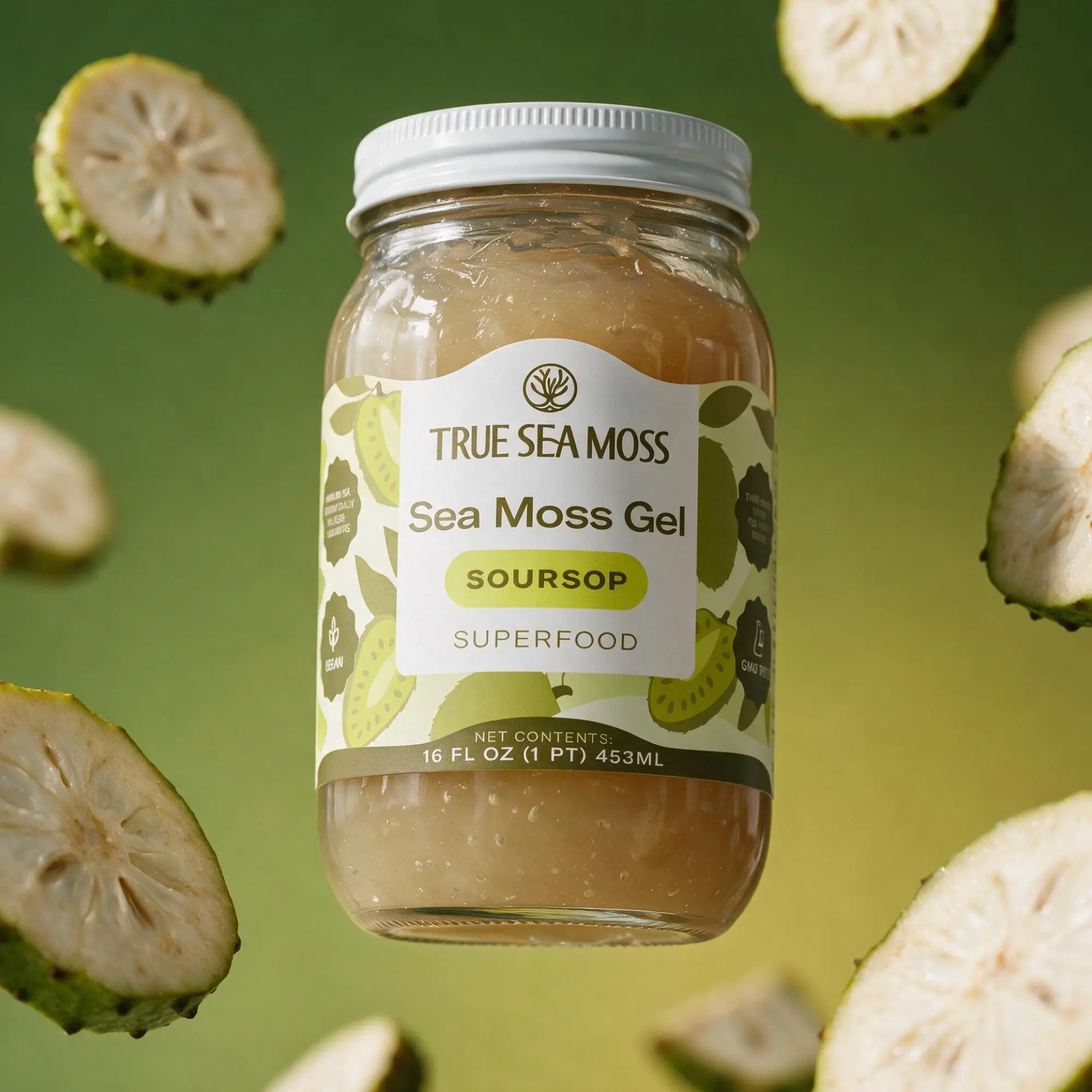 True Sea Moss Soursop Sea Moss Gel – Rich in Essential Minerals & Vitamins – supports vitality