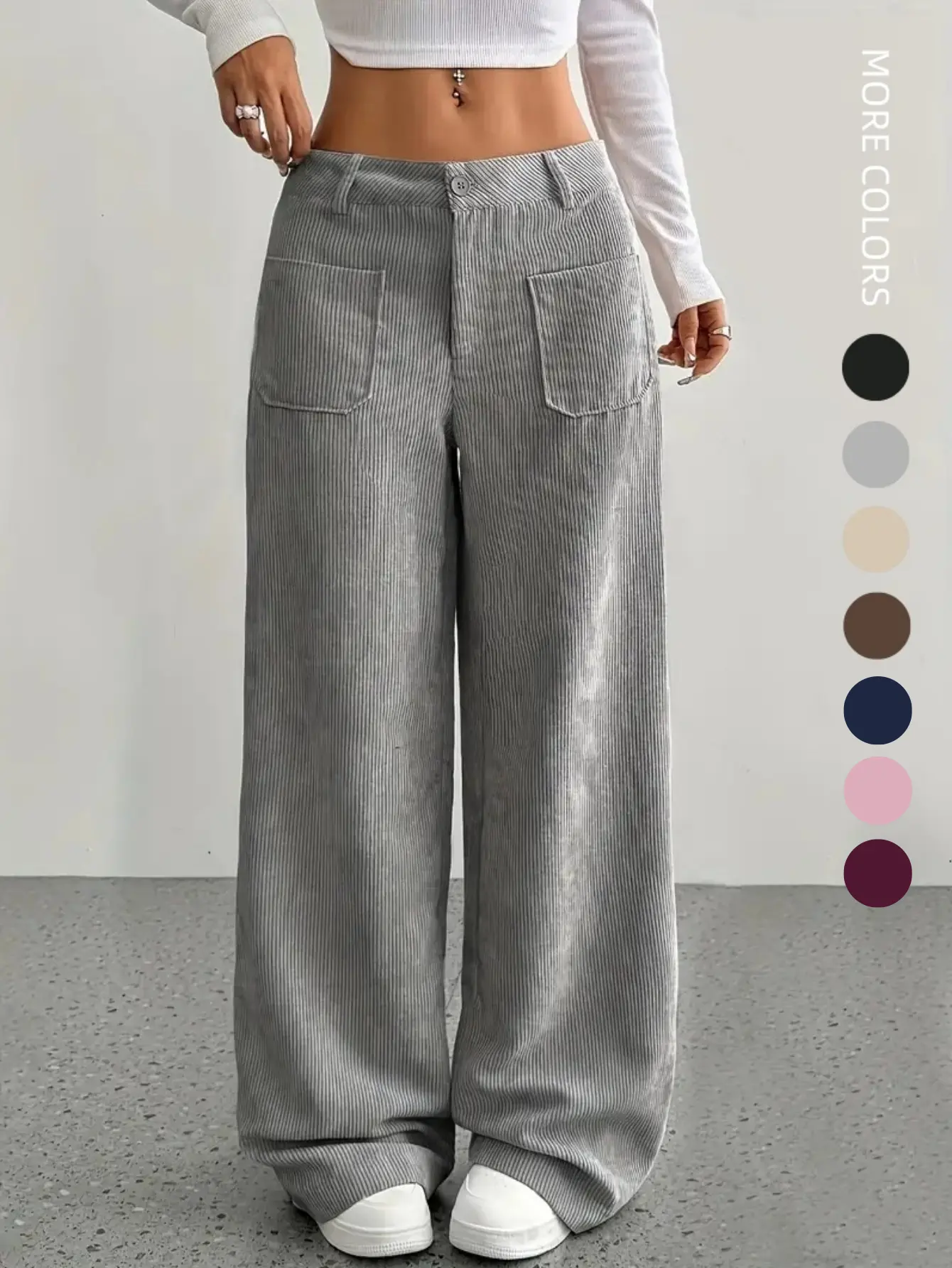Straight Leg Pants for Women, Minimalist Solid Color Design with Button Accents for Comfortable, Casual Everyday Wear, Women's Clothes, Lady, Elegant, Holiday, Brown Pants, Clean Fit Pants