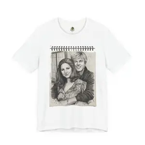 Men's Unisex "Memories" Sketchbook Collection Cotton T-Shirt, Ribbed Prints Design, Versatile for Jeans-Jacket Pairing, Slip-On Style