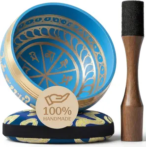 Silent Mind Tibetan Singing Bowl Set – Easy to Play & Beginner Friendly Meditation Bowl with Cushion & Mallet | Stress Relief & Mindfulness | Gift-Ready