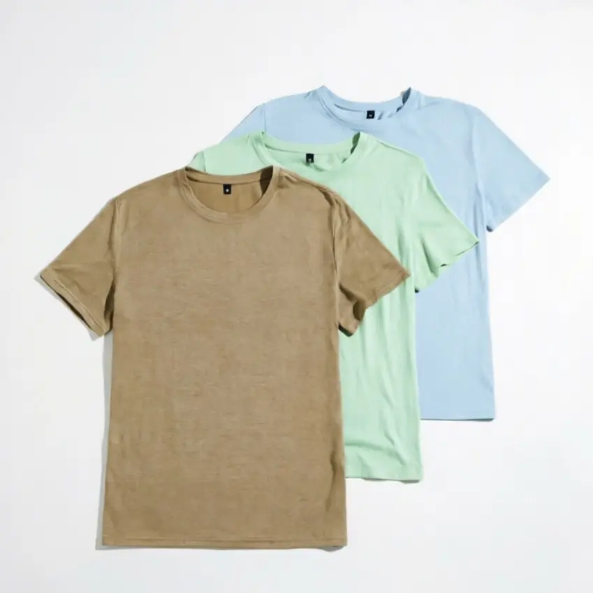 3 Pack Lightweight Crewneck Short Sleeve T Shirts, Soft Basic Solid Color Casual Tees for Men Women, Khaki Mint Light Blue Multipack Everyday Casual Tops breathable fashion top