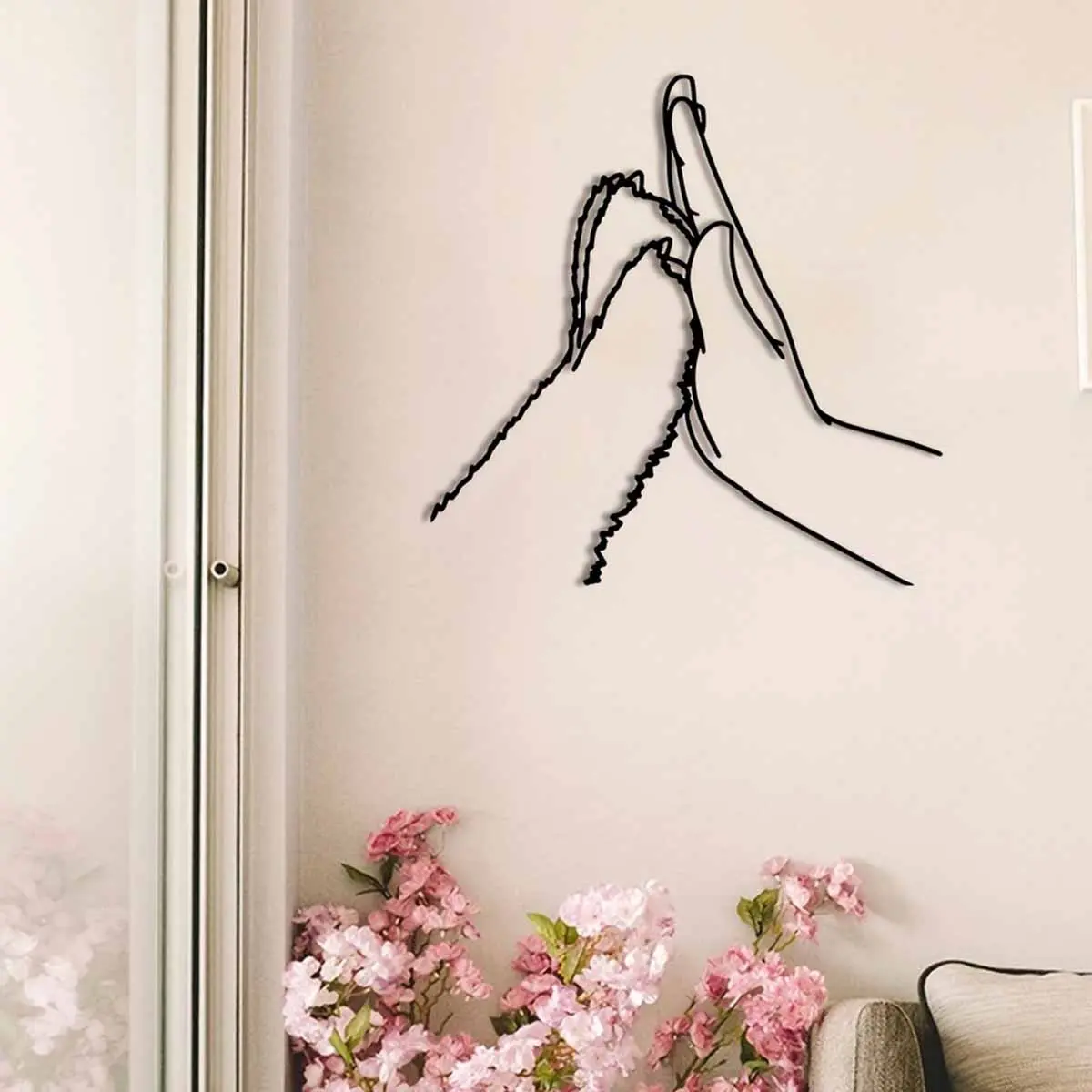 Hand Print Wall Decor, Modern Metal Wall Art, Modern Home Decoration, Aesthetic Wall Decor, Room Wall Decor, Unique Dog & Human Paw Design Wall Decor, Suitable for Dog Lovers, Universal Applicable Occasions, Unique Artwork, Poster