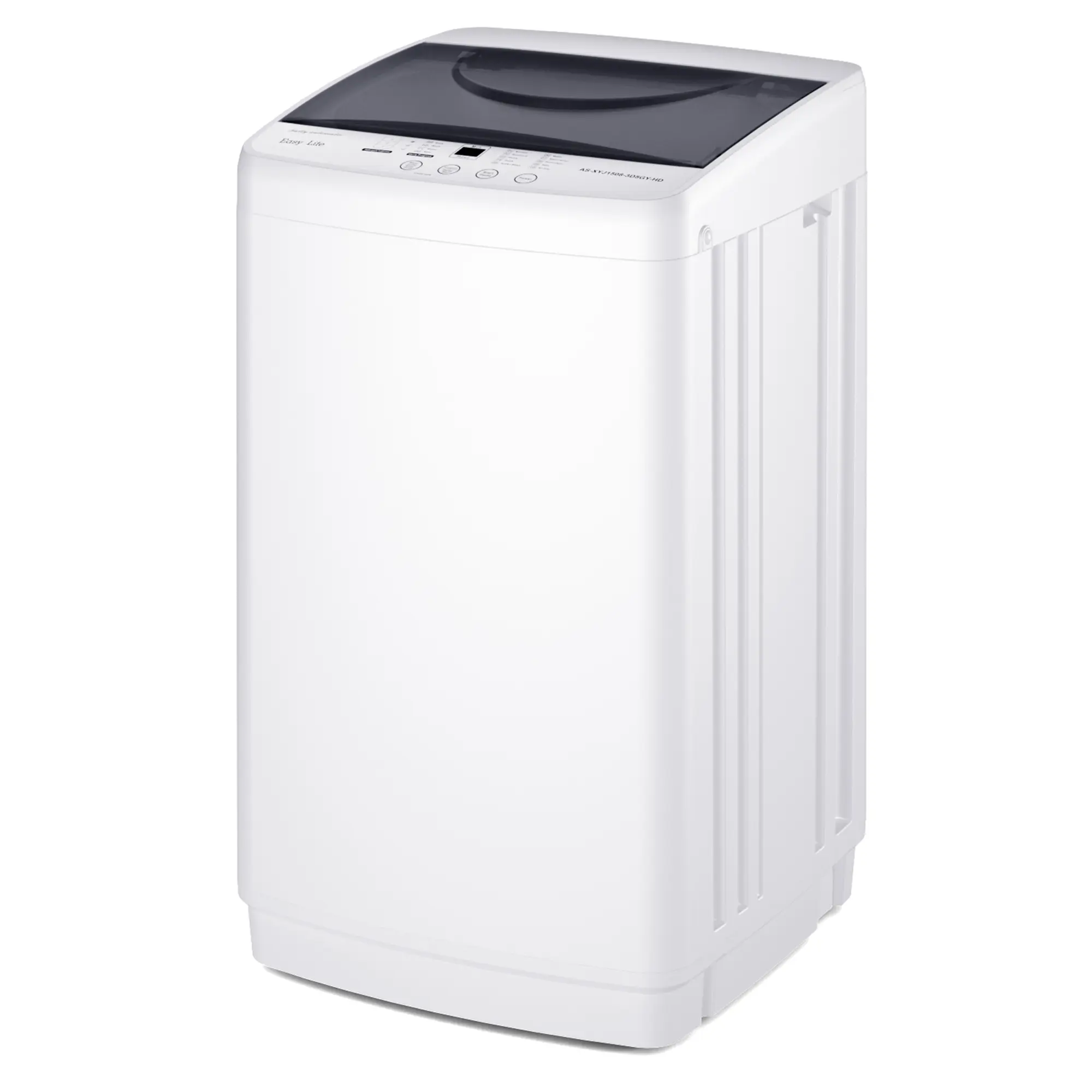 Sweetcrispy Full-Automatic Portable Washing Machine - 7.7lb, Stainless Steel Drum, 10 Wash Cycles, Auto Balance Detection, LED Display, Compact Mini, Household Items for Home, Apartment