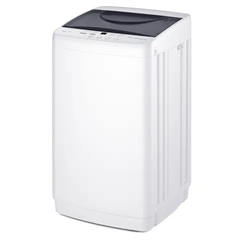 Sweetcrispy Full-Automatic Portable Washing Machine - 7.7lb, Stainless Steel Drum, 10 Wash Cycles, Auto Balance Detection, LED Display, Compact Mini, Household Items for Home, Apartment