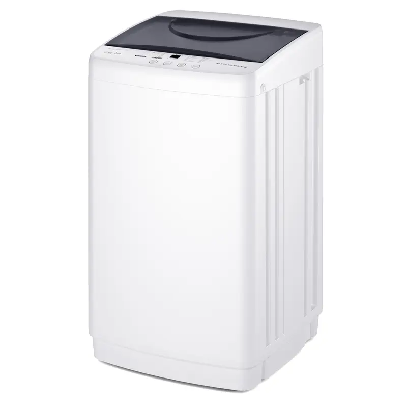 Sweetcrispy Full-Automatic Portable Washing Machine - 7.7lb, Stainless Steel Drum, 10 Wash Cycles, Auto Balance Detection, LED Display, Compact Mini, Household Items for Home, Apartment