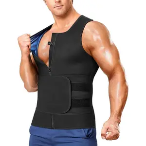Sauna Suit for Men 2 in 1 Waist Trainer Sauna Shirt for Men Sweat vest Band for Stomach