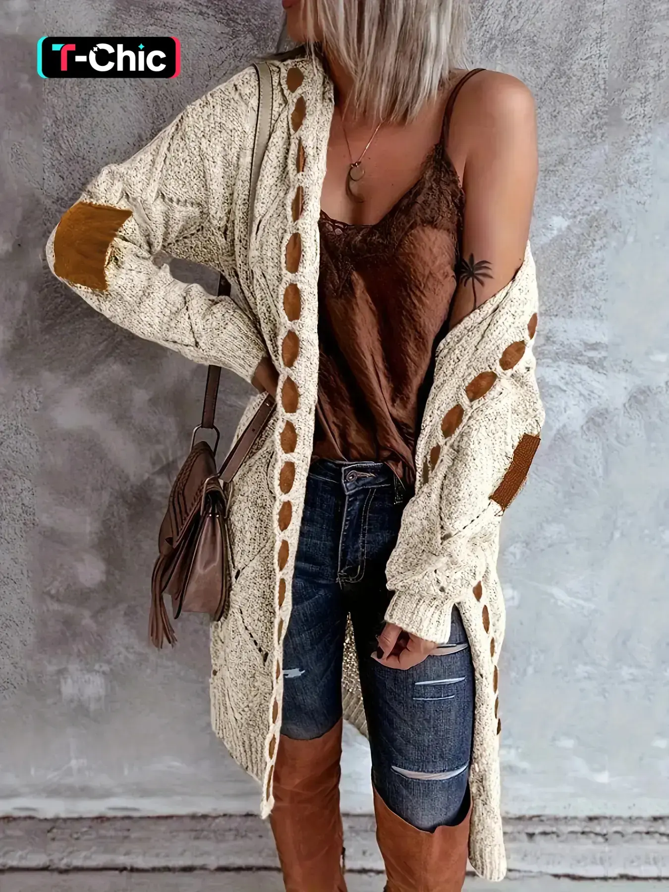 long patchwork crochet cardigan - TikTok Shop