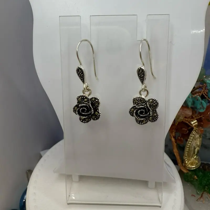 925 sterling silver earrings high quality tsnzanite stones Mexican silver (( aretes pegaditos de plata Mexicana fino Alta calidad Tanzanitas