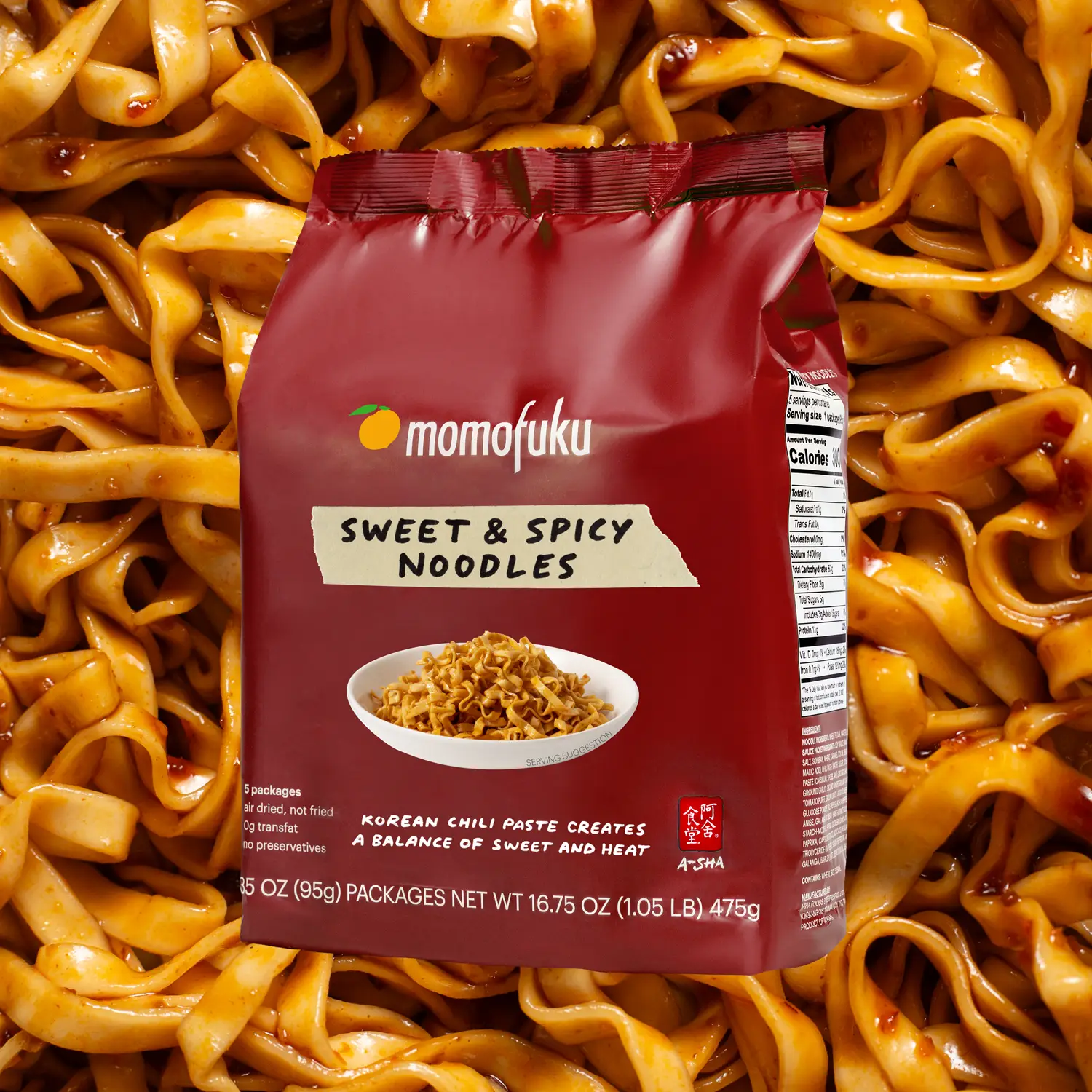 Momofuku Best Selling Sweet & Spicy Noodles | 5 Packs Instant Noodles